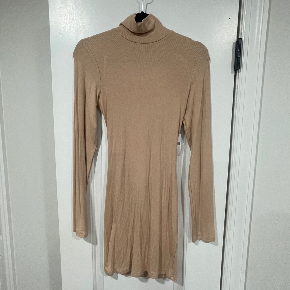 Beige Open Back Dress